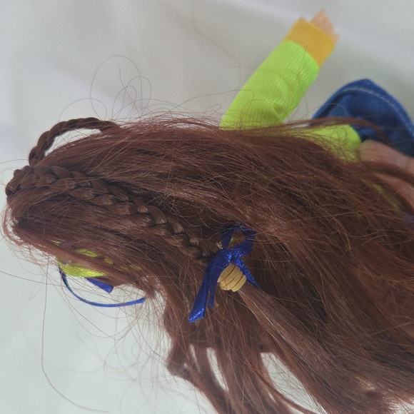 Cheerleader Doll Fishel Toys vintage 1990s vinyl face neon Green 8" - Picture 11 of 12